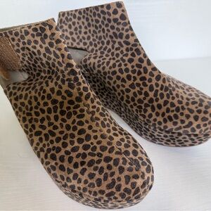 Chocolat Blu Leopard Print Wedge Ankle Boots - Brown/Black